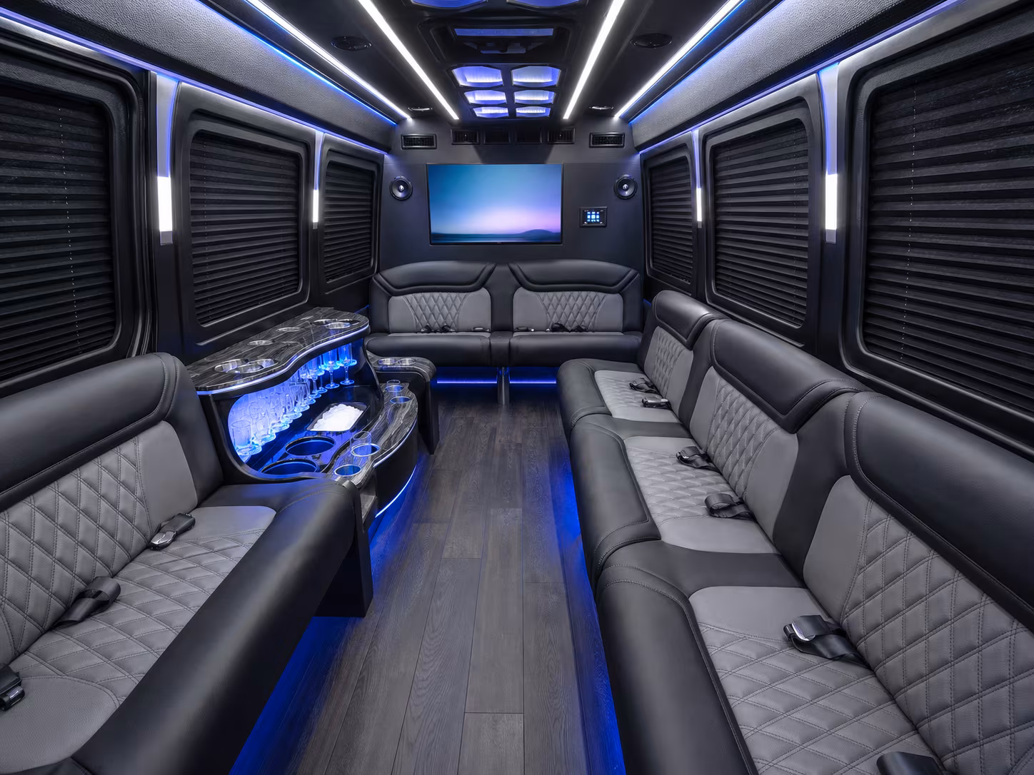 bismarck 40 passenger party bus inside