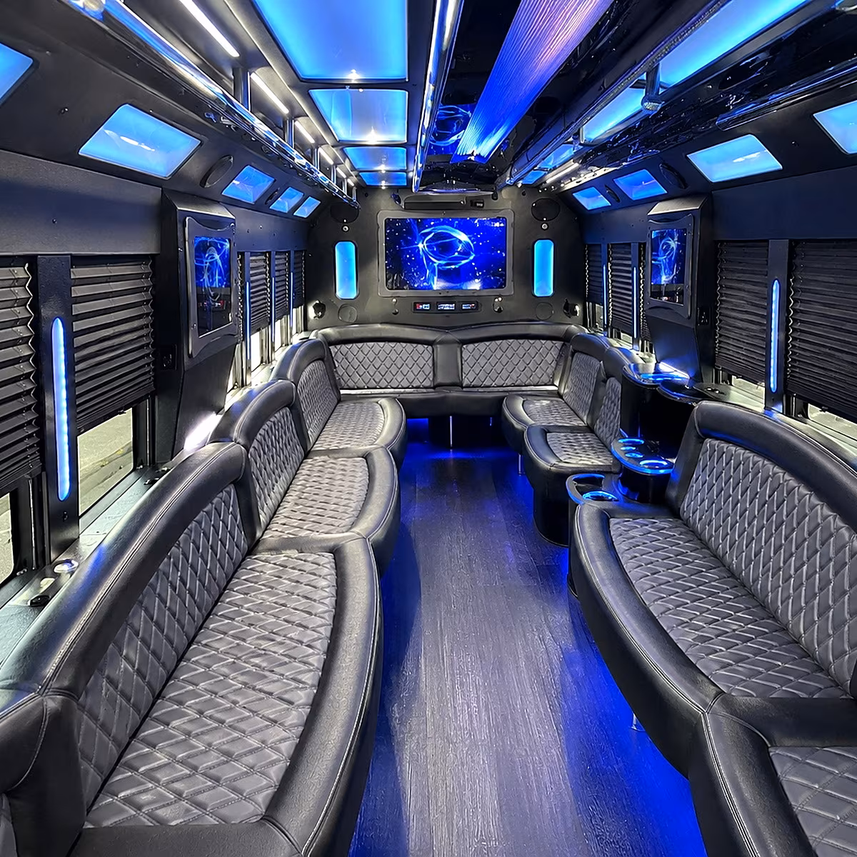 bismarck 50 passenger party bus interior