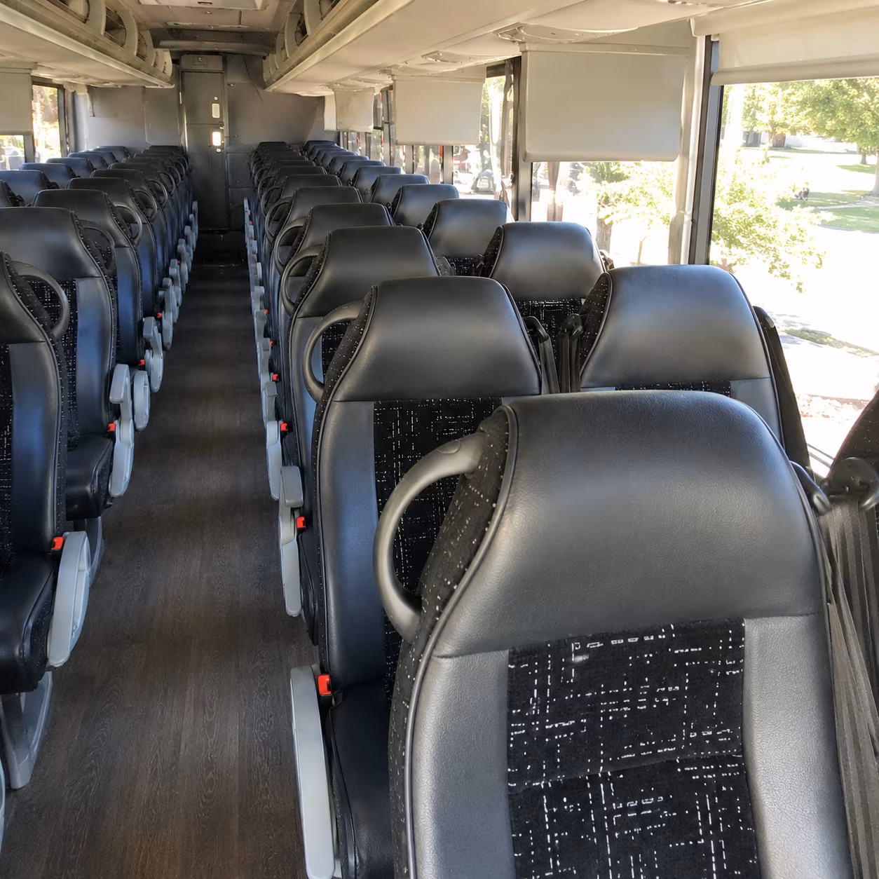 bismarck 56 passenger charter bus inside